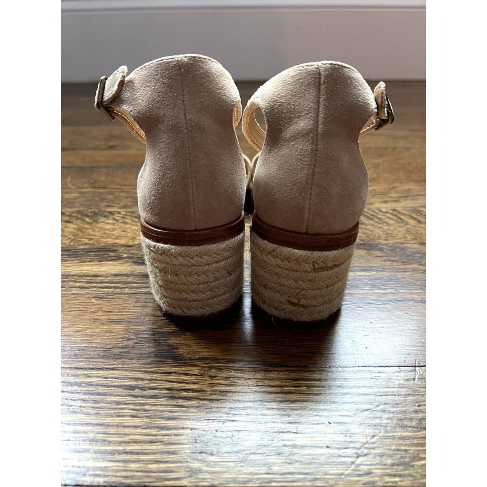 Soludos Capri Block-Heel Raffia & Suede Sandals Nude Women's Size 6.5 - Picture 10 of 12
